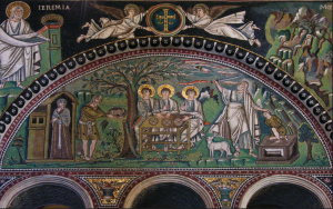 San Vitale, Ravenna, Italia: Abramo e i tre ospiti a Mamre